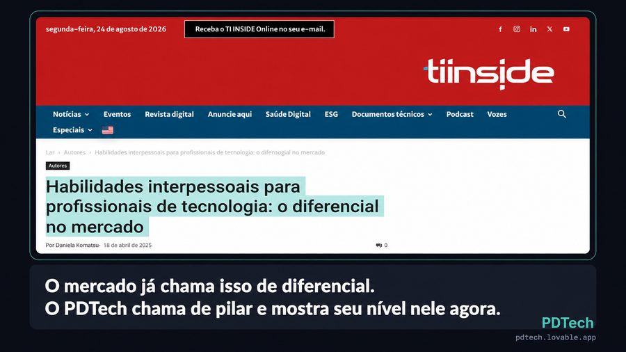 Materia da TI Inside sobre habilidades interpessoais como diferencial no mercado