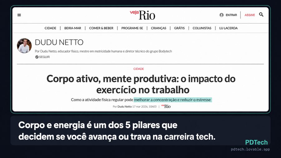 Materia da Veja Rio sobre o impacto do exercicio no trabalho